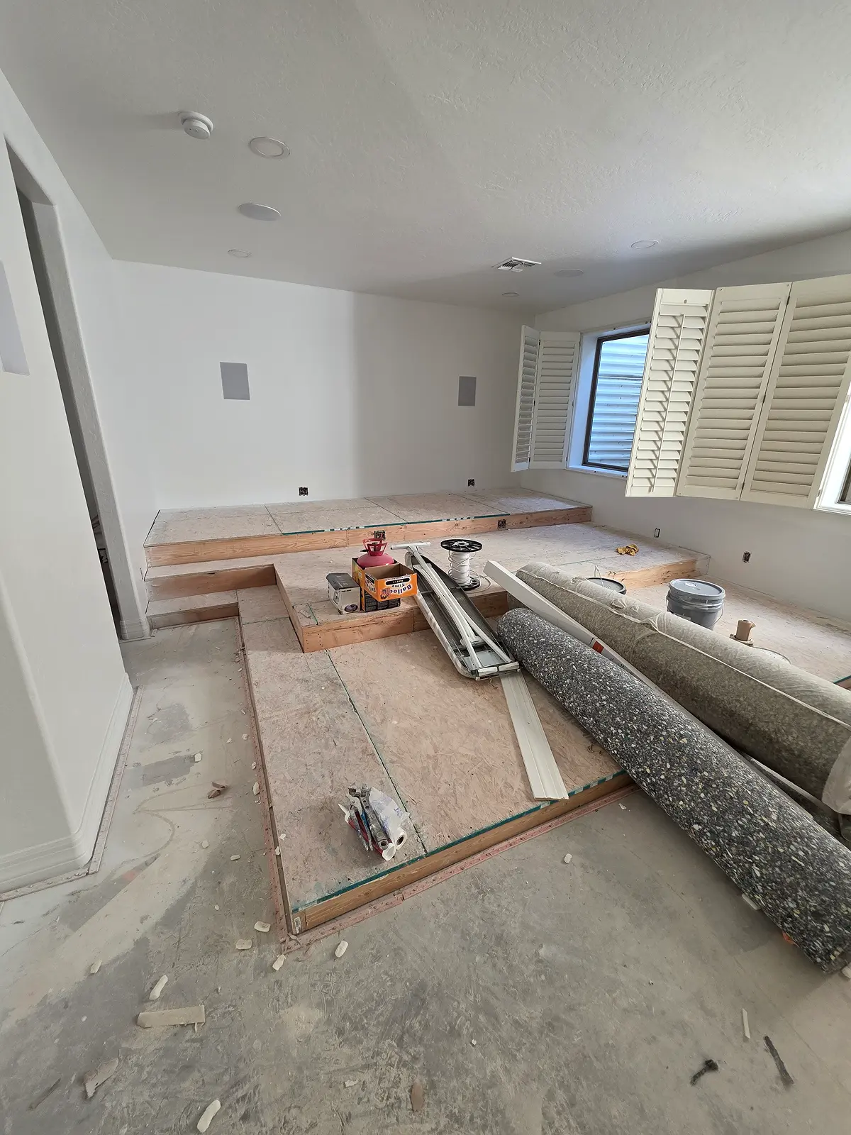 Ivyglen theater progress no carpet